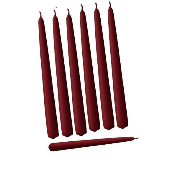 D'light Online Elegant Individually Cello Wrapped 12" Pomegranate Dripless Smokeless Taper Candles - (144 Pieces Of The Same Color Per Case)