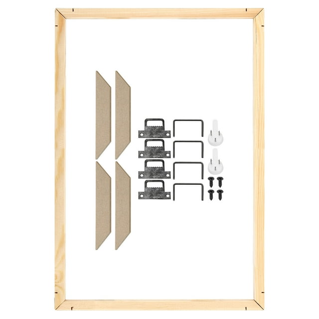 Unique Bargains Canvas Stretcher Bars Kit, 20x10 Inch Rectangle Solid Wood Frame for Paint, Prints, Oil Paintings, Wood Color