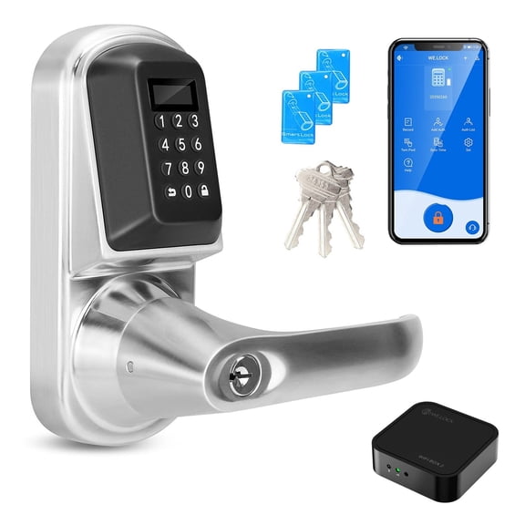 WELOCK Keyless Entry Door Lock with Keypad Smart Deadbolt Lock for Front Door Auto Lock Easy to Install Silver