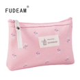 thumbnail image 2 of FUDEAM-Bolsa de maquillaje de lona con estampado de flores para mujer, bolsa organizadora de artículos de tocador, con cremallera, neceser de viaje, cosmética Fivean unisex, 2 of 2