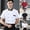 Black, variant on Stand Collar Short Sleeve Double Breasted Patch Pocket Splicing Color Chef Uniform Women Men Service Bakery Breathable Chef Shirt Work Clothing