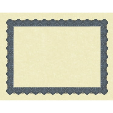Great Papers! Parchment Certificate, Metallic Blue Border, 8-1/2" x 11", 100 Count