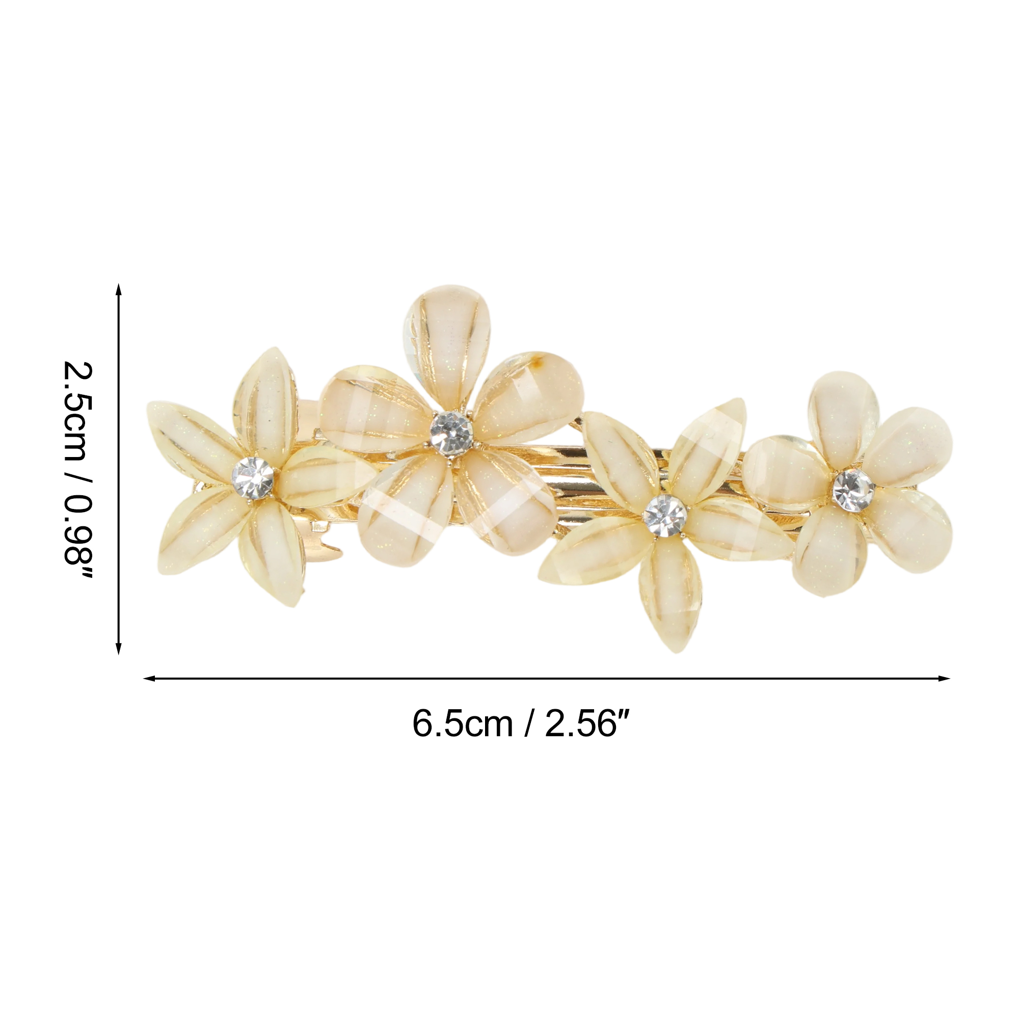 Unique Bargains Flowers Hair Barrettes Light Champagne 1 Piece for Fashionable Hairstyles