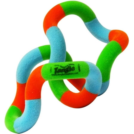 Tangle Jr. Fuzzies - Fuzzy Fidget Toy - Fuzzy Tangle Toy - Quiet Twist Fidget - Tangle Fidget Toy - Fidget Toy for Shool (Green/Blue)