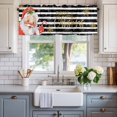 thumbnail image 2 of Red Striped Christmas Farmhouse Short Window Curtain Valances, Santa Xmas Snowflake Farmhouse Rod Pocket Kitchen Valances for Living Room Bedroom Bathroom Cafe 54" x 18", 2 of 8