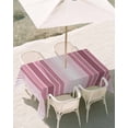 thumbnail image 3 of 52x70 Inch Outdoor Tablecloth with Umbrella Hole Zipper Rectangle Pink Ombre Stripe Rectangular Tablecloths Outside Waterproof Farmhouse Simple Striped Patio Table Cloth Cover for Picnic Party, 3 of 8