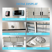 Cooler Depot 83 inch 65 cu.ft, 3 doors Reach-in Commercial Freezer, NSF Certified.