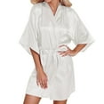 thumbnail image 4 of Womens Robes Wedding Party Team Bride Robe Letters Kimono Satin Pyjamas Bridesmaid Bathrobe Sleepwear, 4 of 7