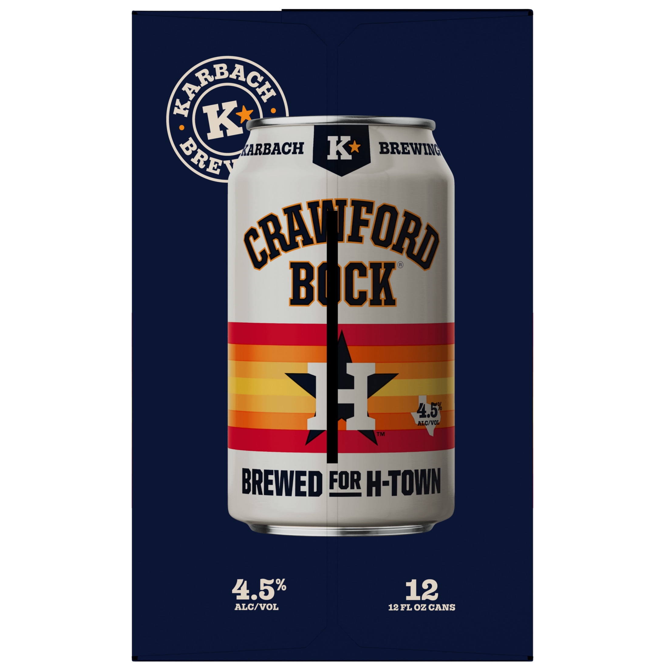 Karbach Brewing Company Crawford Bock Craft Beer, 12 pack, 12 fl oz Aluminum Cans, 4.5% ABV