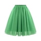 thumbnail image 1 of Gibobby ganchos para faldas con pinzas Falda de malla plisada con cintura Falda de longitud media drapeada Falda de línea A de talla grande(Verde, M), 1 of 2