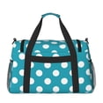 thumbnail image 3 of Hirioo Sky Blue And White Polka Dot Hand Travel Bag for Men Women,Durable and Spacious Travel Bag with Multiple Pockets for Work, Travel, Weekend Getaways, 3 of 8