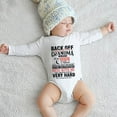 thumbnail image 3 of Back Off I Have A Crazy Grandma Newborn Girl Outfits Long Sleeve Neutral Newborn Baby Clothes White Baby Bodysuit Neutral, 3 of 5
