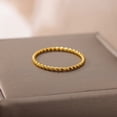 thumbnail image 3 of Womens Titanium Steel Ring Double Strand Spiral Twist Geometric Chain Design Electroplated Finish Japanese South Korean Fashion Jewelry Gift for Her, 3 of 5