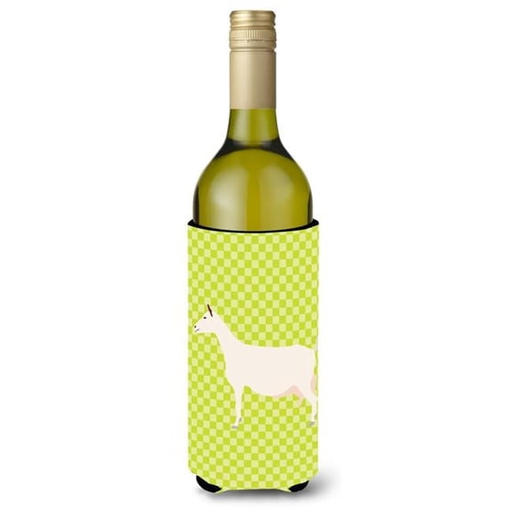 Carolines Treasures BB7715LITERK Saanen Goat Green Wine Bottle Beverge Insulator Hugger
