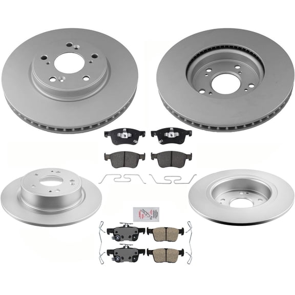 F&R AmeriBRAKES GEO Coated Disc Brake Rotors & Pads for 18-22 Honda Accord EX-L
