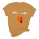 thumbnail image 1 of Blusa de manga corta informal con estampado de Día de Acción de Gracias para mujer Fridja  gope3921, 1 of 6