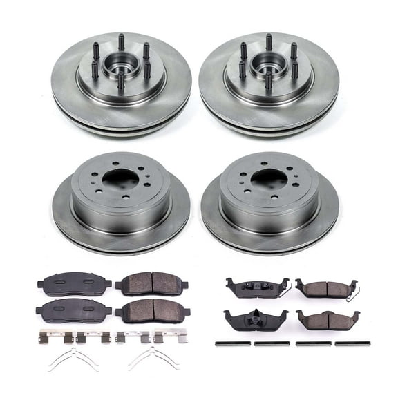 Ultimate Brakes Front and Rear Ceramic Brake Pad and Rotor Kit with Hardware WM81372