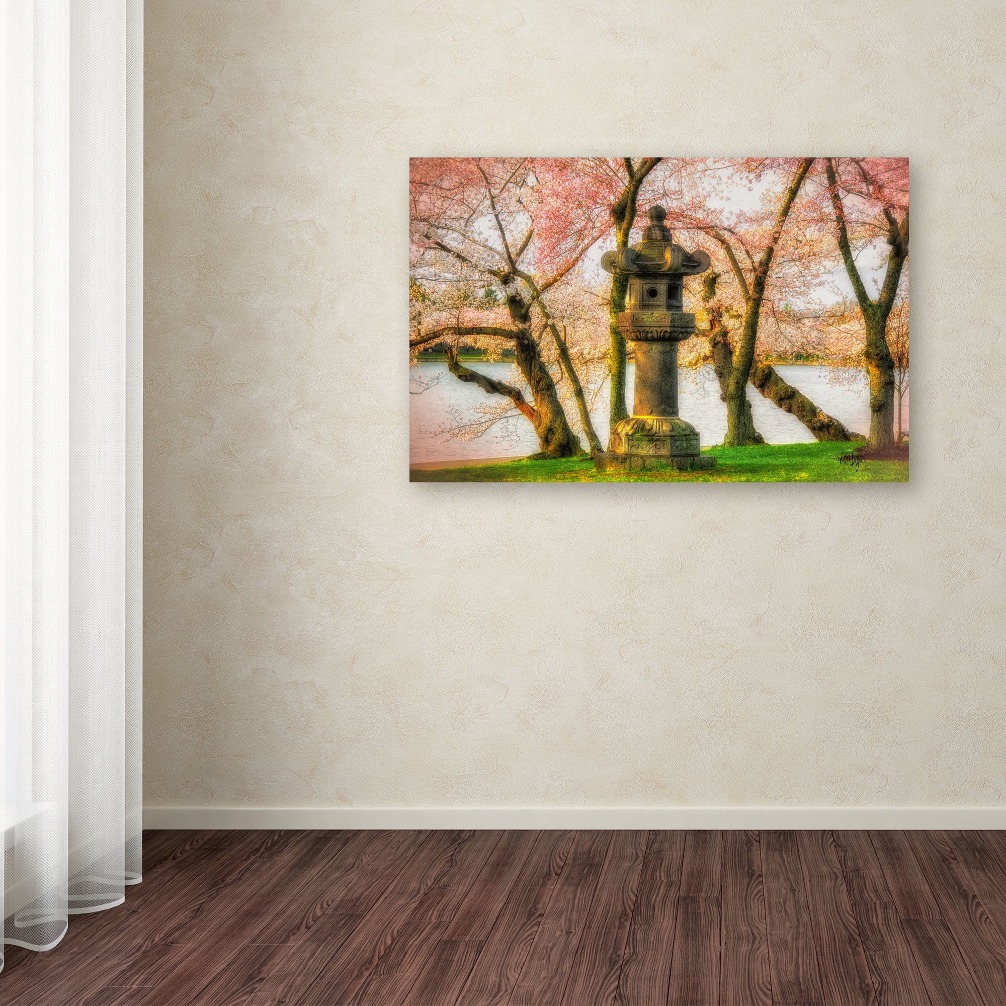 Trademark Fine Art "Japanese Stone Lantern" Canvas Art by Lois Bryan