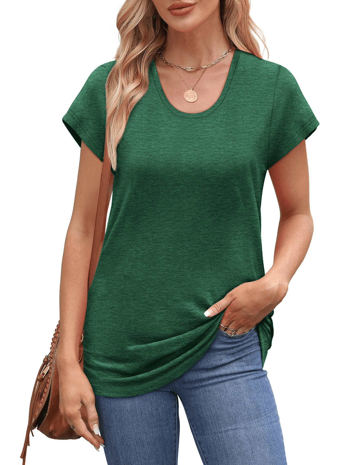 MOSHU Casual Womens T-Shirts Basic Tops for Women Cap Sleeve Loose Tank Tops