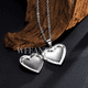 thumbnail image 4 of 2pzs Collar Dije Corazón Para Parejas Fotos Acero Inoxidable Xtellar plateado, 4 of 4