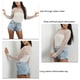 thumbnail image 3 of Camiseta con capas de malla informal con cuello redondo y manga larga transparente con perlas para mujer, 3 of 8