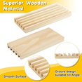 thumbnail image 4 of Wooden Domino Racks Domino Trays Holders Organizer Natural Wood Domino Trays with 5 Tilted Rows for Mexican Train Chickenfoot Mahjong and Other Domino Games, 4 of 7