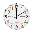 thumbnail image 1 of Reloj de aprendizaje para niños, tiempo de enseñanza Reloj redonda Modern Wall Clock no ticking para dormitorio de la casa Housewarming Classroom, 1 of 9