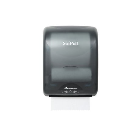 Georgia Pacific Enmotion Paper Towel Dispenser - Georgia Pacific SofPull Mechanical Hand Towel Roll Dispenser, Smoke, 1 Each