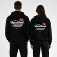 thumbnail image 3 of Heartthrob Quote Zip Up Hoodie and Jogger Sweatpants Set, Includes White T Shirt, Unisex Fleece Matching Tracksuit, Black, 3 of 4