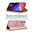 thumbnail image 5 of Wallet Phone Case for iPhone 15 Pro Max, Shockproof Kickstand Flip Case for Apple iPhone 15 Pro Max (2023 Release) with Credit Card Holder for Men/Girls Women,Rose, 5 of 7