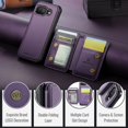 thumbnail image 2 of Decase for Google Pixel 9A Case (6.3") 2025, PU Leather Magnetic Phone Case with Removable Magnetic Wallet Purse, Compatible with Mag Safe, Lightweight Protective Slim Thin Cover,Purple, 2 of 12