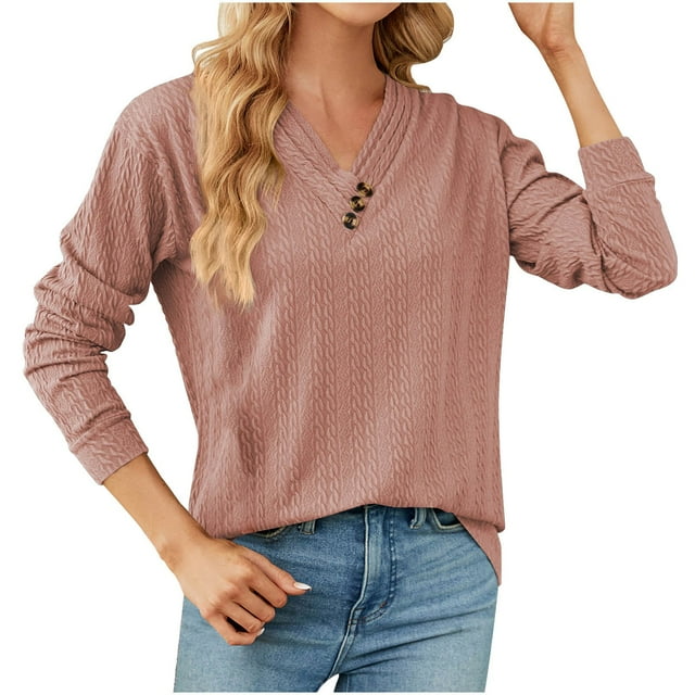 Hauts à Manches Longues pour Femmes Aguichant Décontractés Hauts à Col en V à Manches Longues pour Femmes Hauts à Manches Longues d'Été à Col en V Aguichant Décontractés Hauts Blouse Imprimée Régulière Hauts pour Femmes à Manches Longues