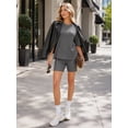 thumbnail image 6 of DAKIMOE Womens Pajamas 2 Piece Lounge Sets for Women Ribbed Knit Matching Outfits Loose T-Shirt and Bodycon Biker Shorts Sleepwear Sweatsuits S-XL, Dark Grey, M, 6 of 8