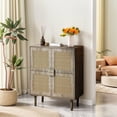 thumbnail image 2 of Safe-Handle 4-Doors Rattan Mesh Storage Cabinet with 5+ Shelves for Entryway, 2 of 6