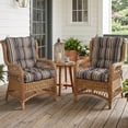 thumbnail image 4 of EAGLE PEAK Tufted Outdoor/Indoor Seat/Back Chair Cushion, Set of 2, 42 x 21 in,Brown Stripe, 4 of 11