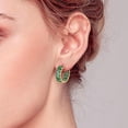 thumbnail image 3 of Mesovor Women Gold Cubic Zirconia Hoop Earrings 18K Gold Plated Huggie Hoops Earrings Green Stones Earrings Jewelry Gifts, 3 of 6