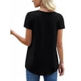 thumbnail image 5 of UVN Womens Summer Blouses Short Petal Sleeve Square Neck Ladies Button Shirts Dressy Casual Tunic Tops, 5 of 9