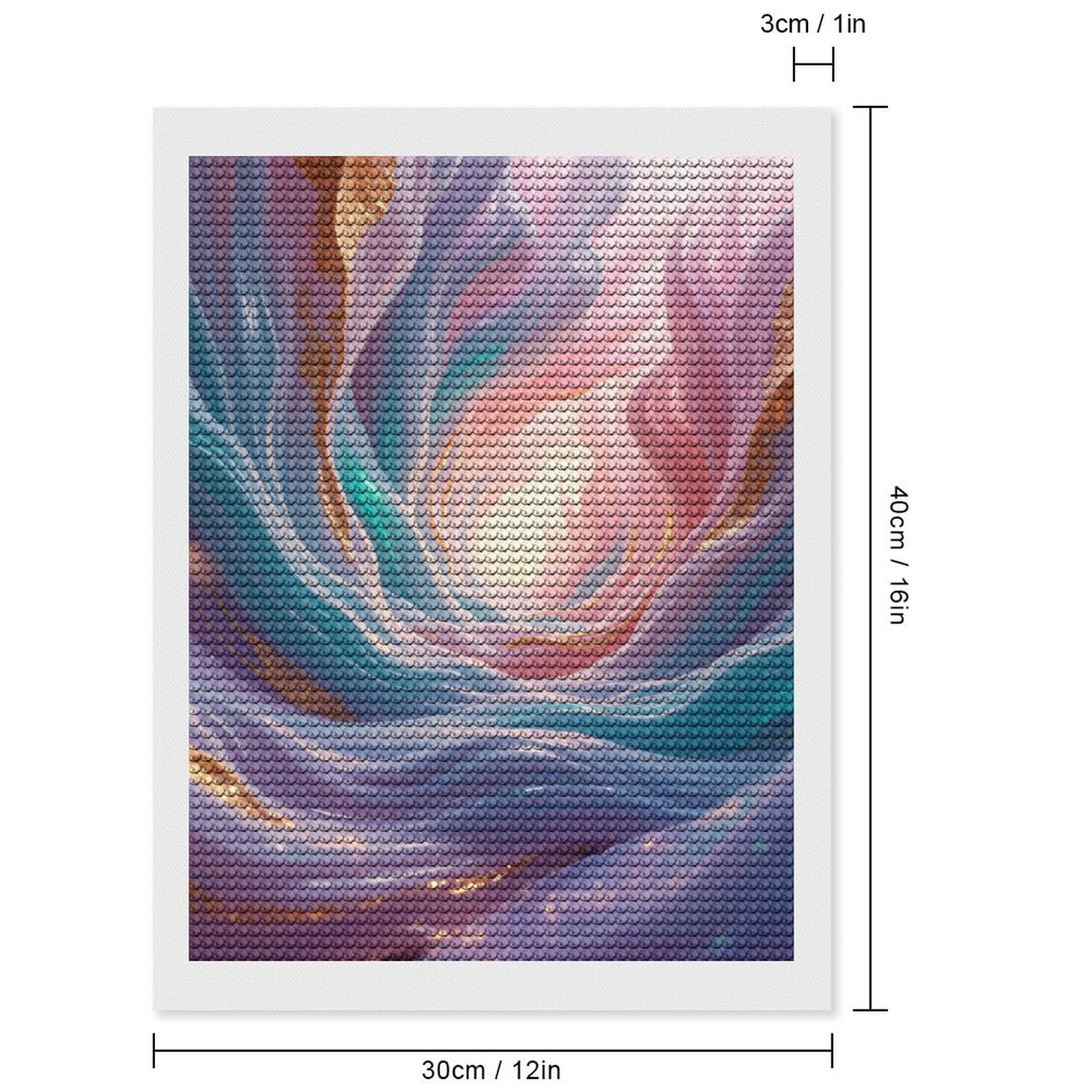 Diamond Art Kits for Adults, Ethereal Pastel Swirl Abstract Art 5D Diamond Painting Kits for Adults Beginners, DIY Full Drill Diamond Painting, Gem Art and Crafts 12x16