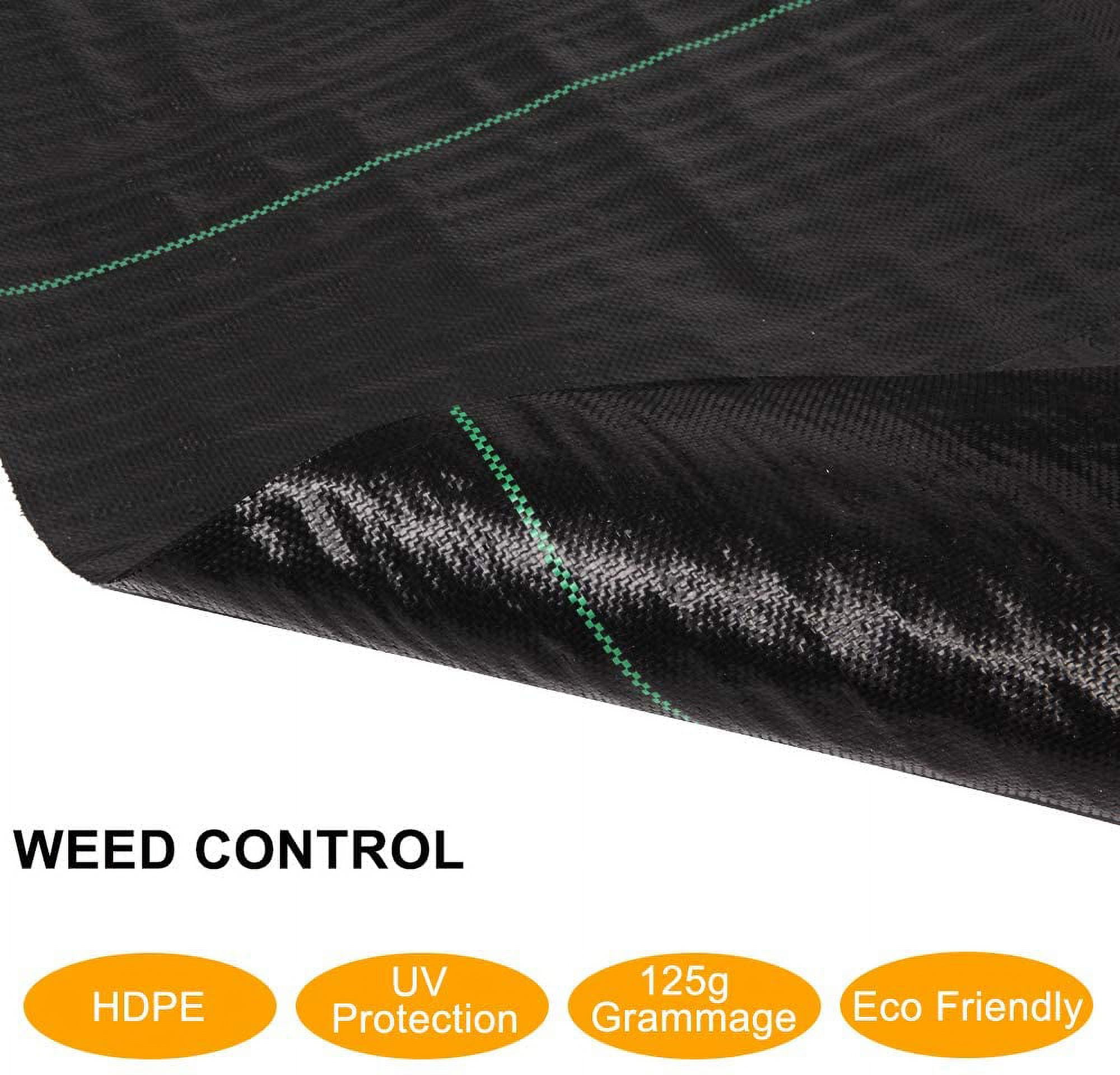 WLTER Weed Barrier 6.5 x 300 FT Garden Landscape Fabric, UV Resistance Ground Cover, 125gsm/3.7OZ Heavy Duty Material for Superior Weed Control, Perfect for Greenhouse, Yard, Flower Bed, Garden