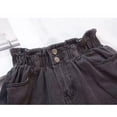 thumbnail image 4 of Hurxie Women's Paper Bag Waist Button Roll Up Hem Denim Shorts with Pockets Black,XL, 4 of 5