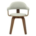 thumbnail image 5 of LeisureMod Dining Chair Upholstered in Leather with Poplar Wood Frame and Open-Back Design 360-Degree Swivel for Modern Home, Kitchen, Cafes Brivo Collection in Grey, 5 of 14