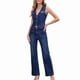 thumbnail image 3 of Conjunto de 2 Piezas de Mezclilla para Mujer, Chaleco Vaquero Sin Mangas con Botones, Camisa Y2k, Pantalones Vaqueros de Pierna , Pantalones Palazzo Traje Azul L, 3 of 9