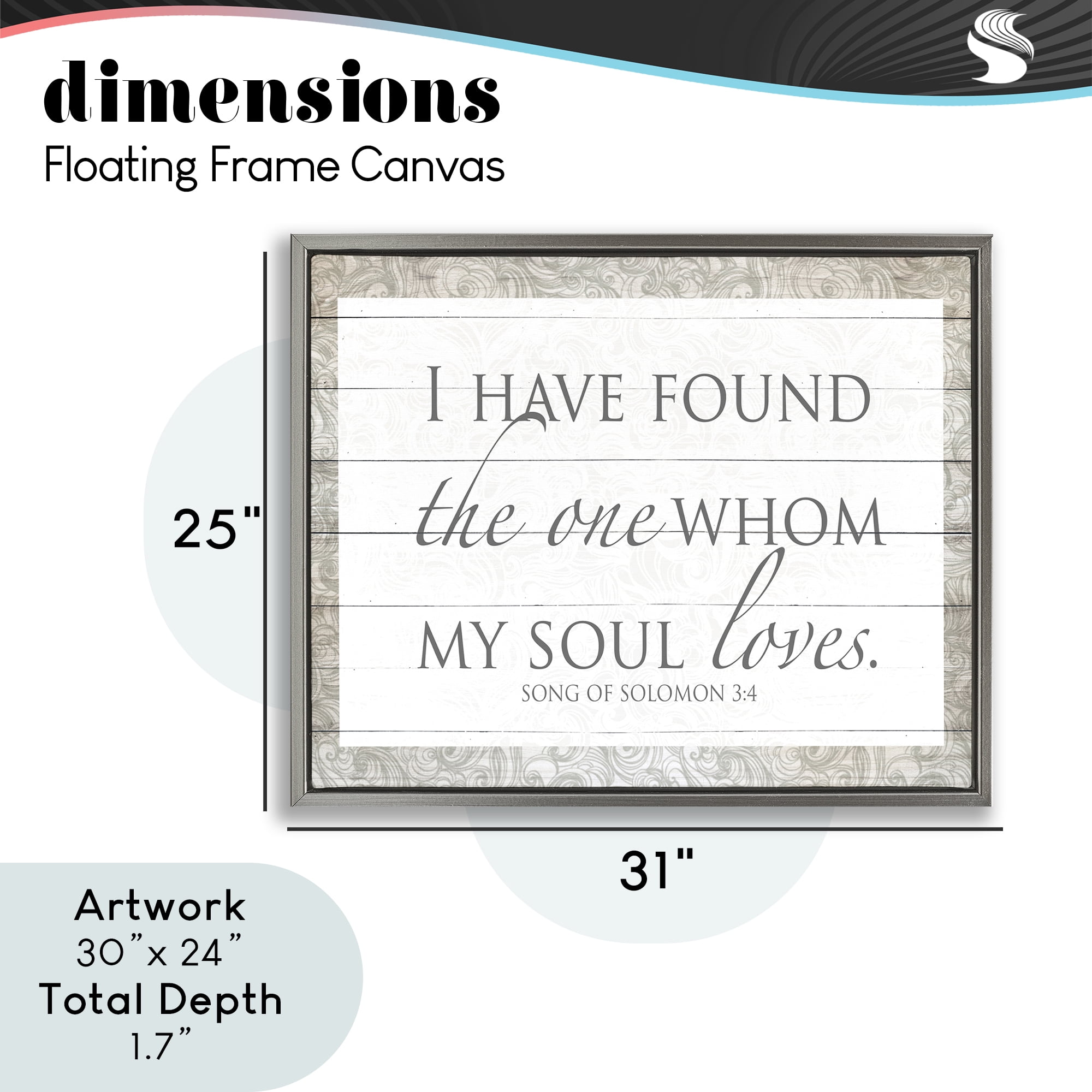 Stupell Industries The One Whom My Soul Loves Gray Framed Floater Canvas Wall Art, design by SD Graphics Studio