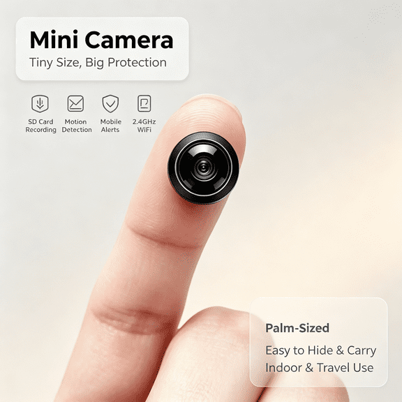 4K Ultra HD Portable Mini WiFi Security Camera Infrared Night Vision Motion Alert Remote Phone View Rechargeable Small Nanny Cam Indoor Surveillance Camera for Baby Pets Home Safety