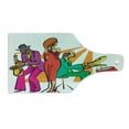 thumbnail image 2 of Music Cutting Board, Jazz Band Playing on the Stage with Singer and Illustration of Neon Art Print, Decorative Tempered Glass Cutting and Serving Board, Wine Bottle Shape, Multicolor, by Ambesonne, 2 of 5