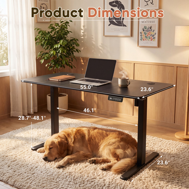 Furmax 55" x 24" Electric Height Adjustable Standing Desk photo 7