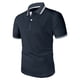 thumbnail image 4 of Camiseta informal de manga corta con cuello vuelto y dos tonos para hombre: transpirable, corte ajustado, ideal para el verano, versátil con pantalones cortos o vaqueros., 4 of 4