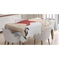 thumbnail image 1 of Ambesonne Pin up Girl Tablecloth Rectangular Table Cover, Pale Skin Brunette, 52"x70", Beige Ruby and Black, 1 of 3
