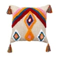 thumbnail image 2 of Funda de almohada de marroquí, funda de cojín geométrica Beige con borla barra de geométrica decorativa, decoración para hogar, cremaller Cuadrado B perfecl fundas de almohada de tiro boho, 2 of 8