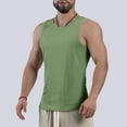 thumbnail image 4 of Men's Tank Tops Under $10 Solid Color Tight Fitting Breathable Sports Sleeveless Ripped Top, 4 of 6